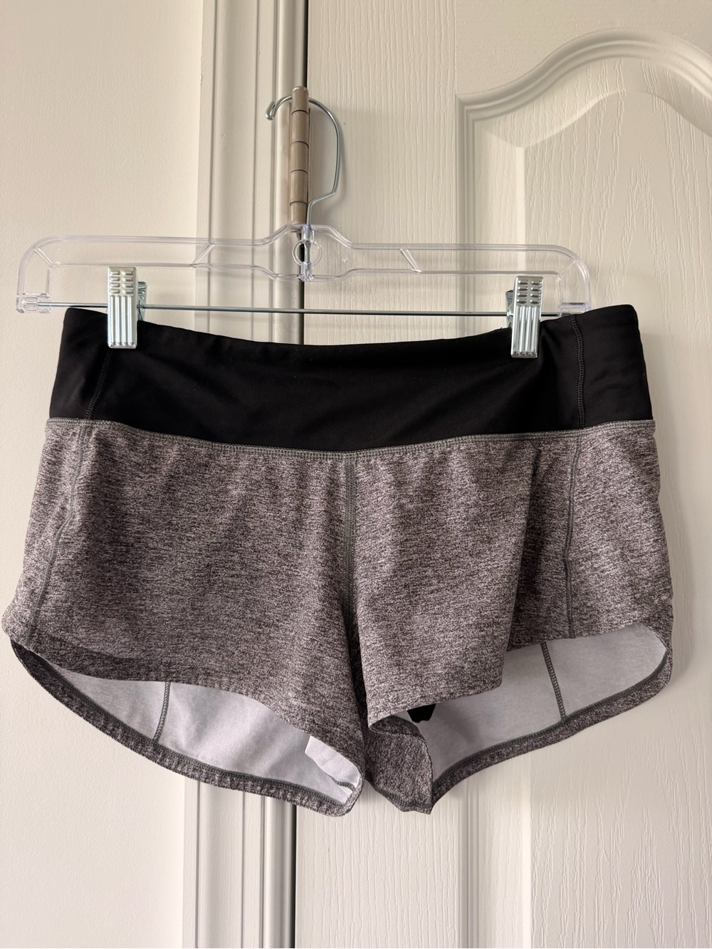 lululemon athletica Gray Heather Athletic Shorts with Black Waistband